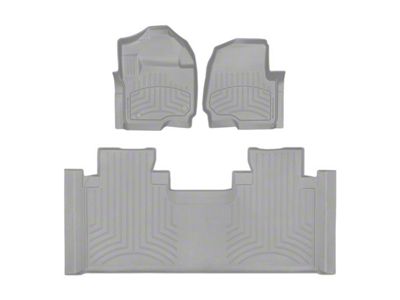Weathertech Front and Rear Floor Liner HP; Gray (17-22 F-350 Super Duty SuperCab w/ Front Bench Seat)