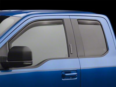 Weathertech Side Window Deflectors; Front and Rear; Dark Smoke (17-24 F-350 Super Duty SuperCab)