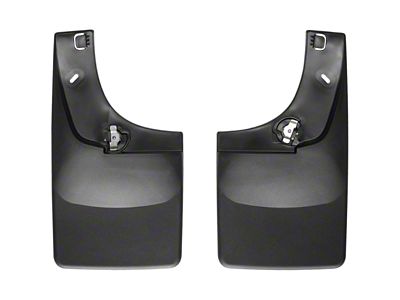 Weathertech No-Drill Mud Flaps; Rear; Black (04-10 F-350 Super Duty SRW w/ OE Fender Flares)
