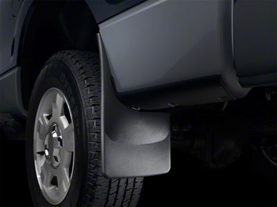 Weathertech No-Drill Mud Flaps; Rear; Black (17-25 F-350 Super Duty SRW)