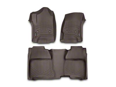 Weathertech DigitalFit Front and Rear Floor Liners with Underseat Coverage; Cocoa (14-18 Silverado 1500 Crew Cab)