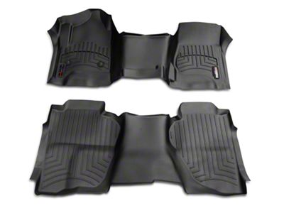 Weathertech DigitalFit Front Over the Hump and Rear Floor Liners; Black (14-18 Silverado 1500 Double Cab, Crew Cab)