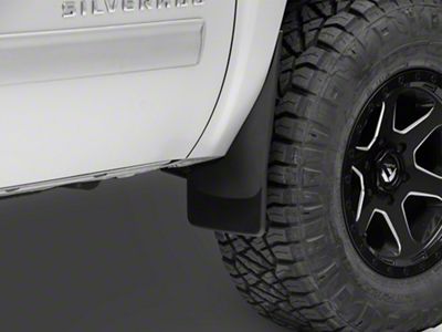 Weathertech No-Drill Mud Flaps; Front; Black (07-13 Silverado 1500 w/o Fender Flares)