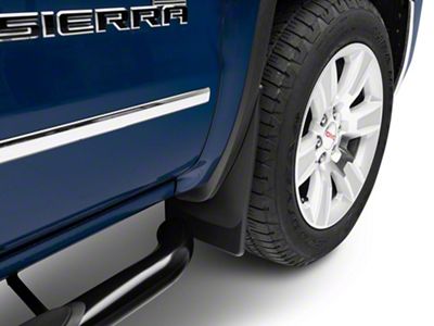 Weathertech No-Drill Mud Flaps; Front and Rear; Black (14-18 Sierra 1500 w/o Fender Flares)