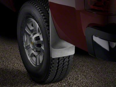 Weathertech No-Drill Mud Flaps; Rear; Black (07-13 Sierra 1500 w/o Fender Flares)