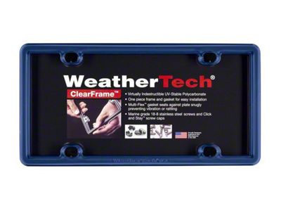 Weathertech ClearFrame License Plate Frame; Navy Blue (Universal; Some Adaptation May Be Required)
