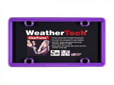 Weathertech ClearFrame License Plate Frame; Purple (Universal; Some Adaptation May Be Required)