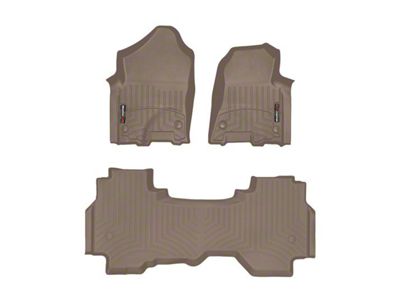 Weathertech DigitalFit Front and Rear Floor Liners; Tan (19-24 RAM 1500 Quad Cab)