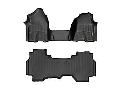 Weathertech DigitalFit Front Over the Hump and Rear Floor Liners; Black (19-24 RAM 1500 Quad Cab)