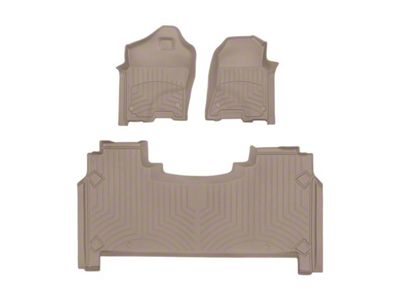 Weathertech Front and Rear Floor Liner HP; Tan (19-24 RAM 1500 Crew Cab w/ Rear Underseat Storage)