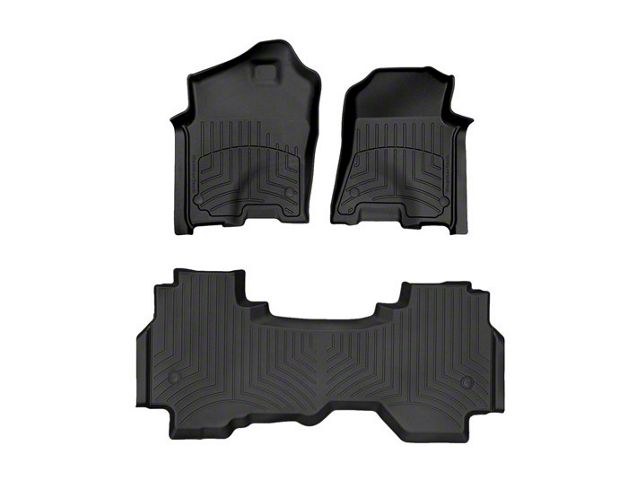 Weathertech Front and Rear Floor Liner HP; Black (19-24 RAM 1500 Quad Cab)