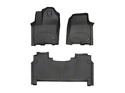 Weathertech Front and Rear Floor Liner HP; Black (25-26 RAM 1500 Crew Cab w/ Rear Underseat Storage)