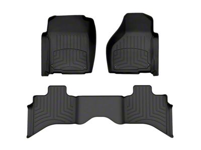 Weathertech Front and Rear Floor Liner HP; Black (12-18 RAM 1500 Quad Cab)