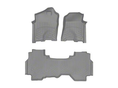 Weathertech Front and Rear Floor Liner HP; Gray (19-24 RAM 1500 Crew Cab w/o Rear Underseat Storage)