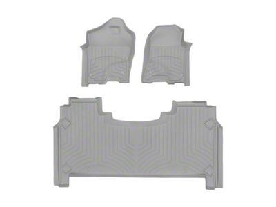 Weathertech Front and Rear Floor Liner HP; Gray (19-24 RAM 1500 Crew Cab w/ Rear Underseat Storage)