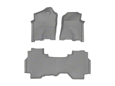 Weathertech Front and Rear Floor Liner HP; Gray (19-24 RAM 1500 Quad Cab)