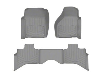 Weathertech Front and Rear Floor Liner HP; Gray (12-18 RAM 1500 Quad Cab)