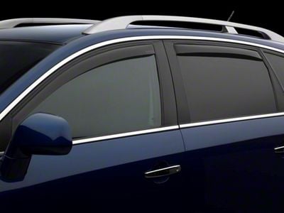 Weathertech Side Window Deflectors; Front and Rear; Dark Smoke (19-23 RAM 1500 Quad Cab)