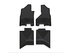 Weathertech All-Weather Front and Rear Rubber Floor Mats; Black (19-26 RAM 2500 Crew Cab w/o PTO Kit)