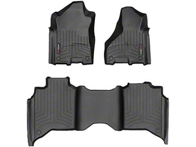 Weathertech DigitalFit Front and Rear Floor Liners; Black (19-24 RAM 2500 Crew Cab w/ Front Bucket Seats)