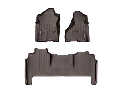 Weathertech DigitalFit Front and Rear Floor Liners; Cocoa (19-24 RAM 2500 Mega Cab w/ Front Bucket Seats)