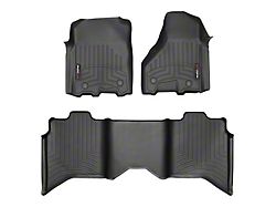 Weathertech DigitalFit Front and Rear Floor Liners for Vinyl Floors; Black (12-18 RAM 2500 Crew Cab)