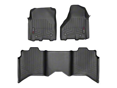 Weathertech DigitalFit Front and Rear Floor Liners for Vinyl Floors; Black (12-18 RAM 2500 Crew Cab)