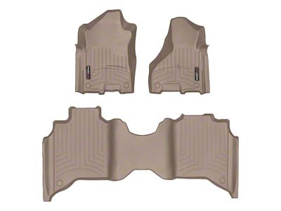 Weathertech DigitalFit Front and Rear Floor Liners; Tan (19-24 RAM 2500 Crew Cab w/ Front Bench Seat)