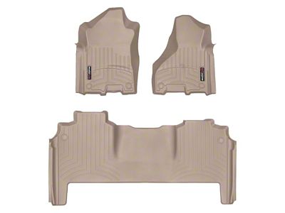 Weathertech DigitalFit Front and Rear Floor Liners; Tan (19-24 RAM 2500 Mega Cab w/ Front Bucket Seats)