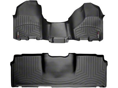 Weathertech DigitalFit Front Over the Hump and Rear Floor Liners; Black (10-12 RAM 2500 Mega Cab w/ Single Driver's Side Floor Hook)