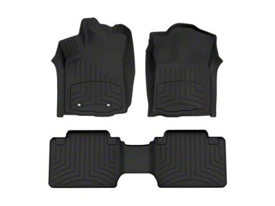 Weathertech Front and Rear Floor Liner HP; Black (12-18 RAM 2500 Mega Cab w/ Armrest Center Console)