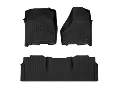 Weathertech Front and Rear Floor Liner HP; Black (12-18 RAM 2500 Mega Cab w/ Full-Length Center Console)