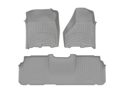 Weathertech Front and Rear Floor Liner HP; Gray (12-18 RAM 2500 Mega Cab w/ Armrest Center Console)