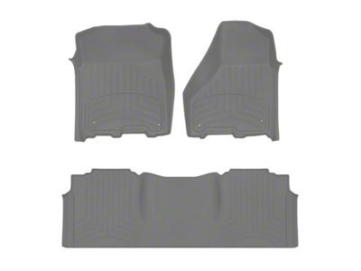 Weathertech Front and Rear Floor Liner HP; Gray (12-18 RAM 2500 Mega Cab w/ Full-Length Center Console)