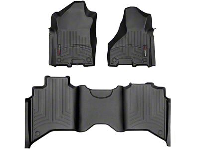 Weathertech DigitalFit Front and Rear Floor Liners; Black (19-24 RAM 3500 Crew Cab)