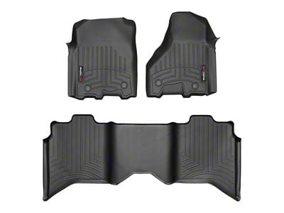 Weathertech DigitalFit Front and Rear Floor Liners for Vinyl Floors; Black (12-18 RAM 3500 Crew Cab)