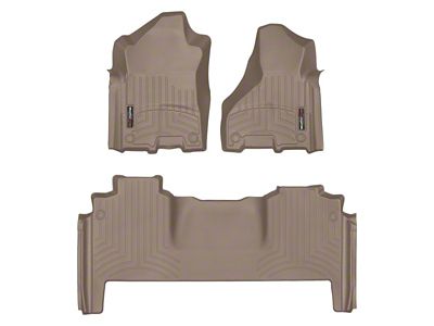 Weathertech DigitalFit Front and Rear Floor Liners; Tan (19-24 RAM 3500 Mega Cab w/ Front Bucket Seats)