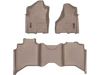Weathertech DigitalFit Front and Rear Floor Liners; Tan (19-24 RAM 3500 Crew Cab)