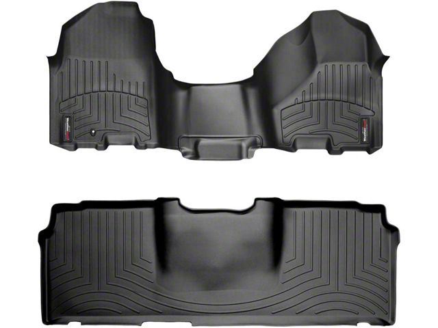 Weathertech DigitalFit Front Over the Hump and Rear Floor Liners; Black (10-12 RAM 3500 Mega Cab w/ Single Driver's Side Floor Hook)