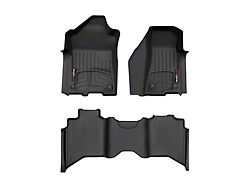 Weathertech DigitalFit Front and Rear Floor Liners; Black (25-26 RAM 3500 Crew Cab w/ PTO & Vinyl Flooring)