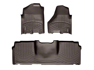 Weathertech DigitalFit Front and Rear Floor Liners; Cocoa (10-12 RAM 3500 Mega Cab w/ Floor Shifter & w/o PTO Kit)
