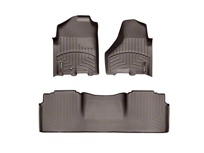 Weathertech DigitalFit Front and Rear Floor Liners; Cocoa (10-12 RAM 3500 Mega Cab w/o Floor Shifter & PTO Kit)