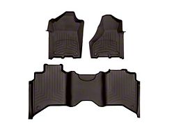 Weathertech Front and Rear Floor Liner HP; Cocoa (19-26 RAM 3500 Crew Cab w/o Power Take Off)