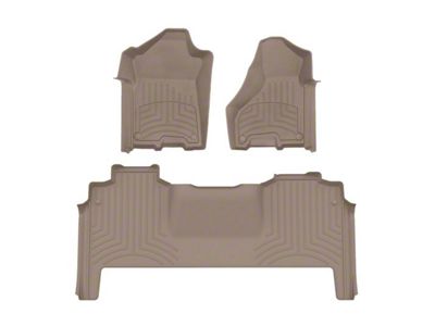 Weathertech Front and Rear Floor Liner HP; Tan (19-24 RAM 3500 Mega Cab w/ Front Bucket Seats & w/o Power Take Off)