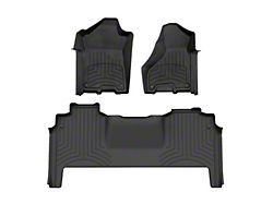 Weathertech Front and Rear Floor Liner HP; Black (19-25 RAM 3500 Mega Cab w/ Front Bucket Seats & w/o Power Take Off)