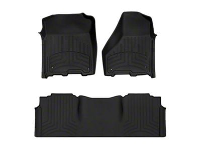 Weathertech Front and Rear Floor Liner HP; Black (12-18 RAM 3500 Mega Cab w/ Full-Length Center Console)