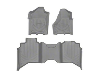 Weathertech Front and Rear Floor Liner HP; Gray (19-24 RAM 3500 Crew Cab w/o Power Take Off)