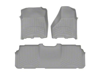 Weathertech Front and Rear Floor Liner HP; Gray (12-18 RAM 3500 Mega Cab w/ Armrest Center Console)