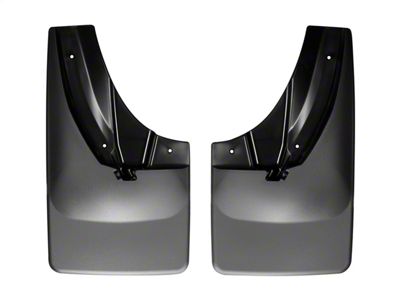 Weathertech No-Drill Mud Flaps; Front; Black (14-18 RAM 3500 w/o OE Fender Flares)