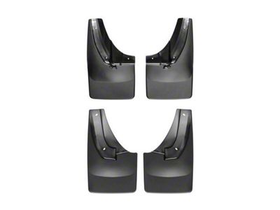 Weathertech No-Drill Mud Flaps; Front and Rear; Black (10-13 RAM 3500 SRW w/o OE Fender Flares)